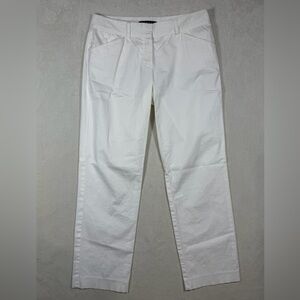 Theory Size 2 Women's Straight Leg Stretch Cotton White Slacks Pants